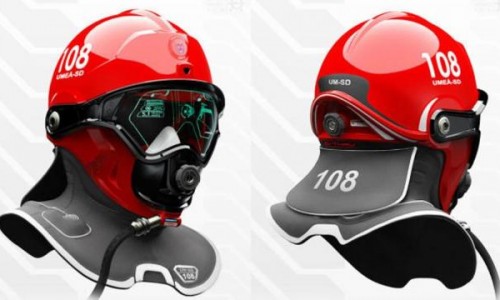El casco futurista que usan los bomberos suecos